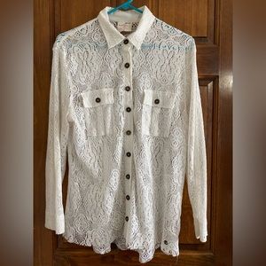 Tommy Girl Lace Button Down XL